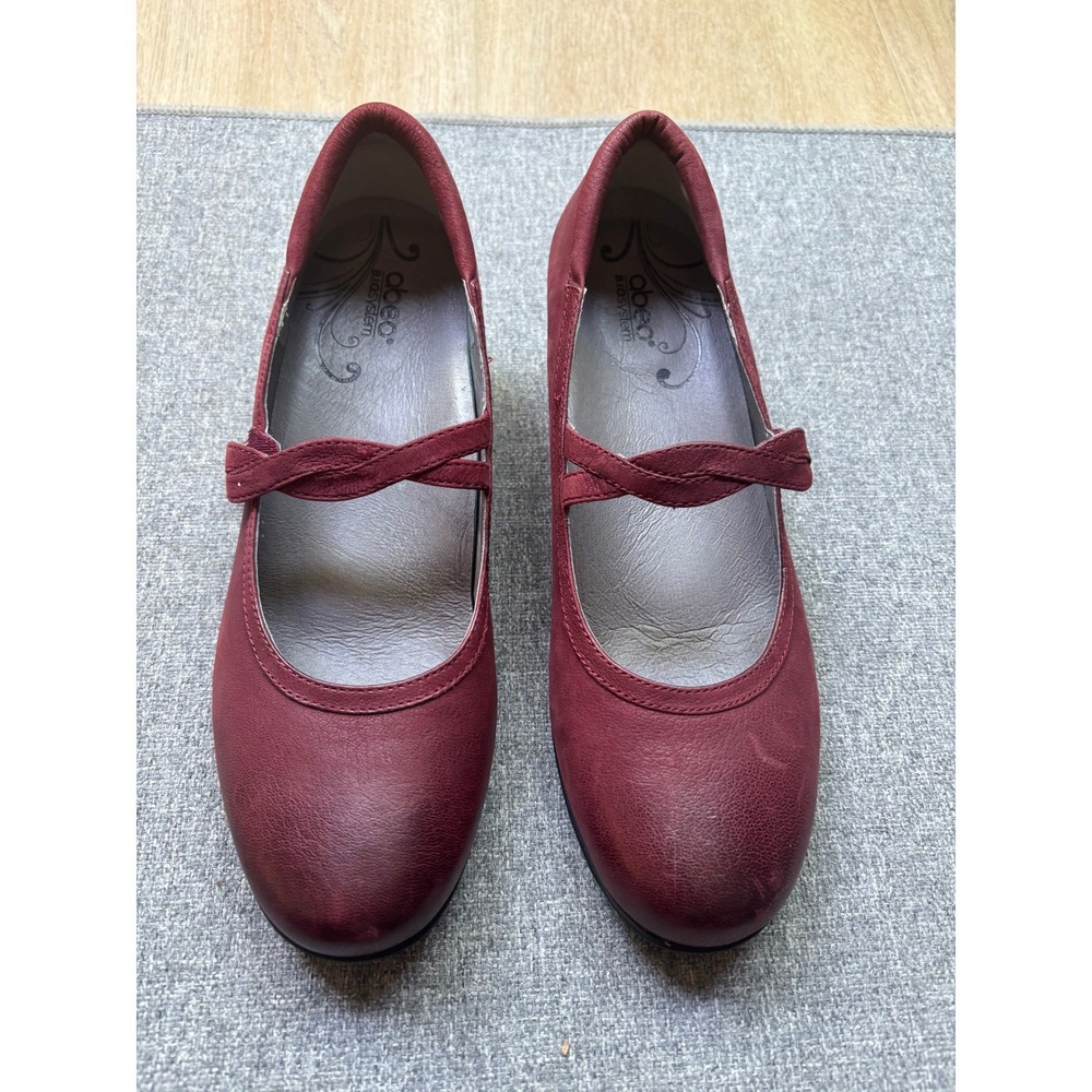 Abeo Marisol Burgundy Leather Mary Jane BioSystem Pumps Womens 8.5 M ABM52318